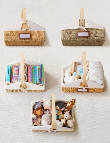 StorageWorks Wicker Diaper Caddy Organizer with Liner