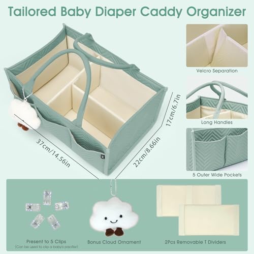 Skycase Large Diaper Caddy Organizer Green