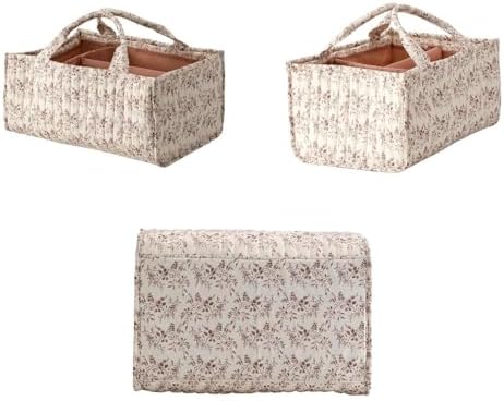 MOMIGO Floral Baby Diaper Caddy Organizer - Orange