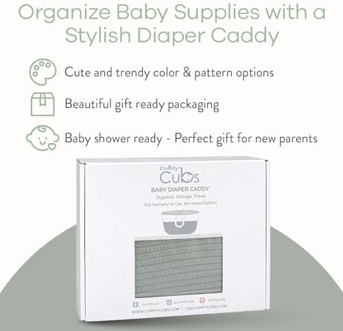 Comfy Cubs Sage Rope Diaper Caddy Organizer
