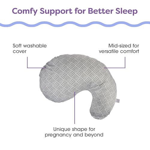 Boppy Cuddle Pregnancy Pillow Grey Basket Weave