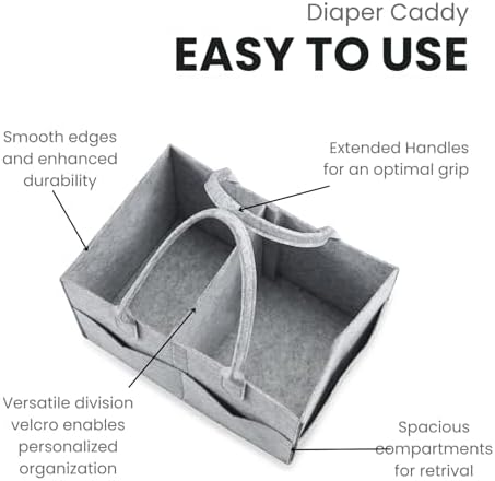 PandaEar 2 Pack Baby Diaper Caddy Organizer Portable