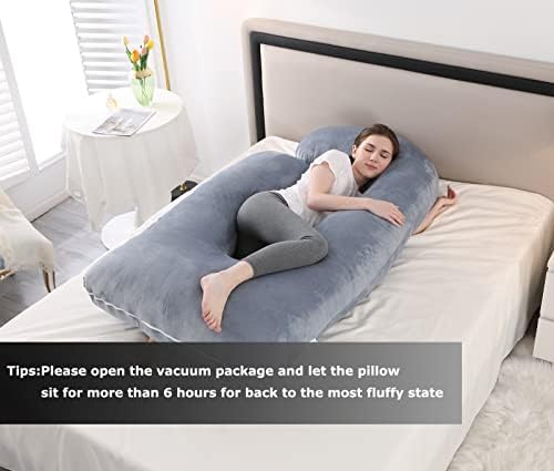 Jcickt C-Shaped Pregnancy Pillow with Velvet Cover