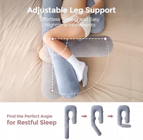 Momcozy U Pro Maternity Pillow with Slide Leg Support