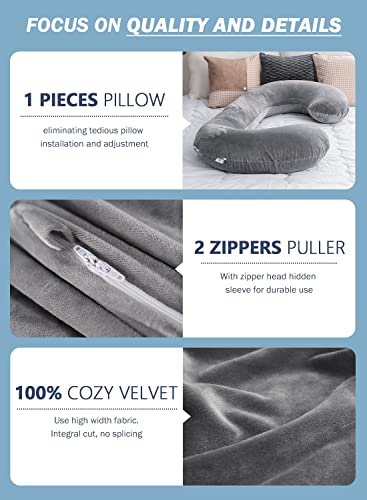 INSEN Pregnancy Pillow with Velvet Cover