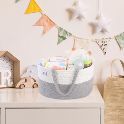 PHILORN Woven Diaper Caddy with Dividers