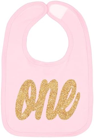 Aidens Corner One Silver Gold First Birthday Bibs Set