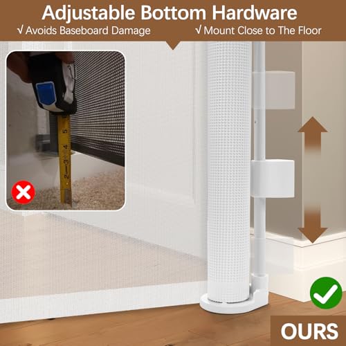 60 Inch Tall Retractable Pet Gate - Jump Proof 5ft Dog Cat Barrier