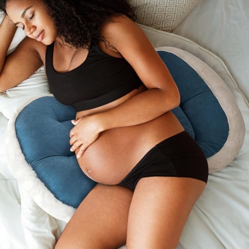 VSTM Pregnancy Pillow with Adjustable Width and Soft Faux Fur