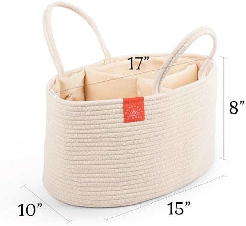 SUNBURST GLOBAL Diaper Caddy Organizer - Nursery Essential