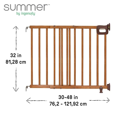 Summer Wood Banister and Baby Gate with Auto Close 30-48 Wide