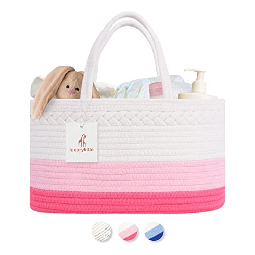 Baby Diaper Caddy Organizer - Pink