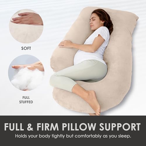 Stone Black Home Pregnancy Pillow - Oat Beige