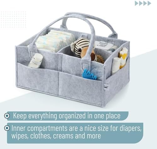 Mr Pen Baby Diaper Caddy Organizer Large Grey