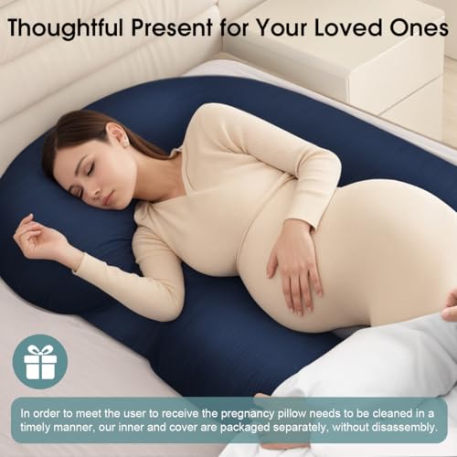 TranquilRelax Pregnancy Pillow with Blue Cover 1