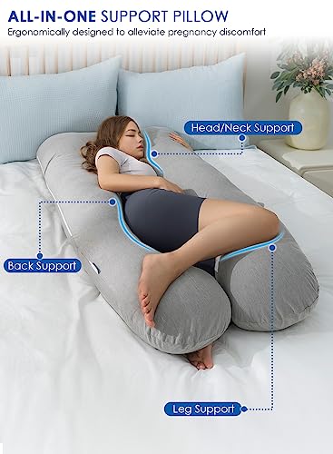 QUEEN ROSE Cooling Maternity Pillow with Silky Cover