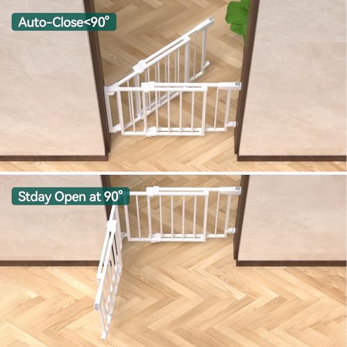 Babelio 297-465 Stair Gate with Auto Close and No Bottom Bar White