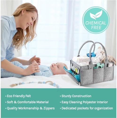 DOAEZ Baby Diaper Organizer Portable Storage Box 1