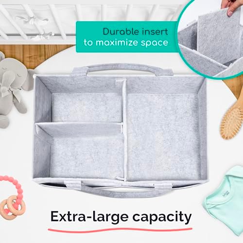 Babynma Felt Diaper Caddy - Extra Large Storage for Baby Toddler Supplies