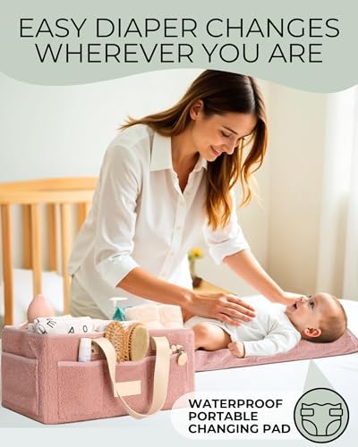 Toodly Baby Diaper Caddy Organizer with Changing Mat
