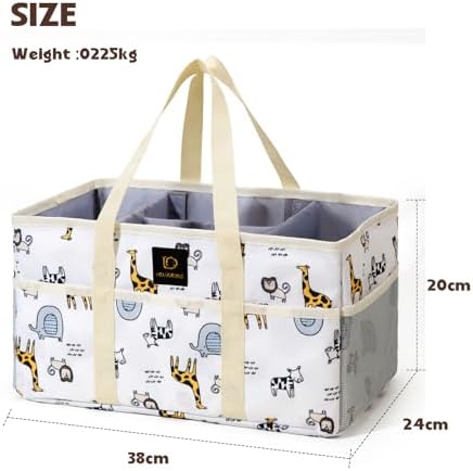 JANSBEN Baby Diaper Caddy Organizer - Large Tote Bag for Newborn Essentials
