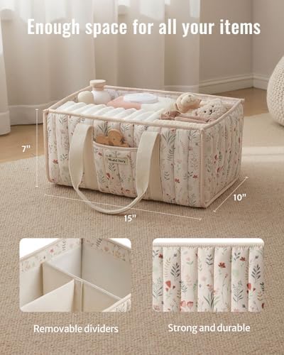 Blissful Diary Floral Diaper Caddy Organizer