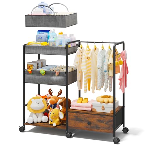 BBLIKE 3in1 Diaper Caddy Organizer - Black Brown