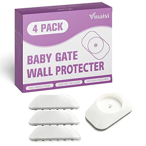 Vmaisi 4 Pack Wall Cup Protector - Pressure Mount Baby Gate Stabilizer White