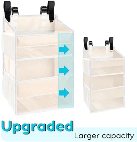 Ofiray-home Hanging Diaper Caddy 2-Tier with Mesh Pockets