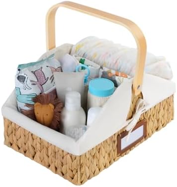 StorageWorks Wicker Diaper Caddy Organizer with Liner