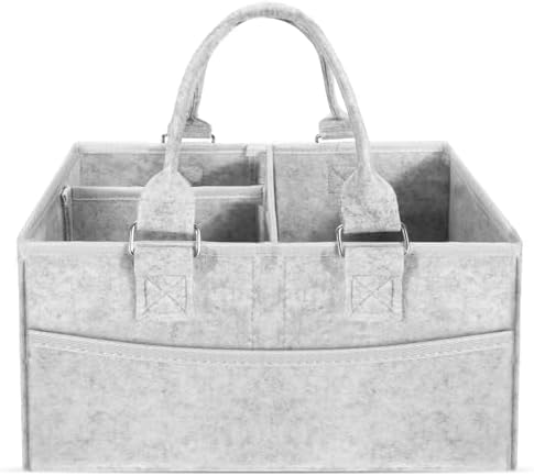 Baby Diaper Caddy with Handle and Side Pockets