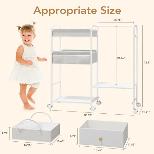 BBLIKE 3in1 Diaper Caddy Organizer with Wheels