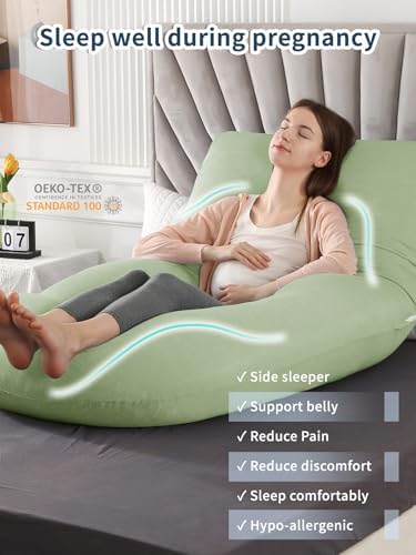 Wndys Dream 60 Inch Pregnancy Pillow with Cooling Velvet Cover