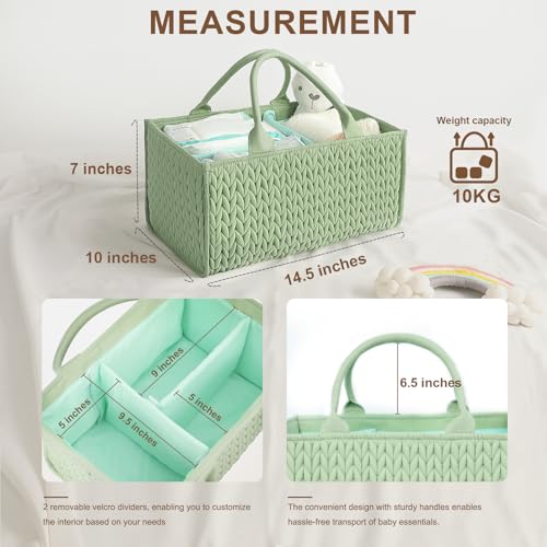 MOMINSIDE Diaper Caddy Organizer Fair Green 145x10x7
