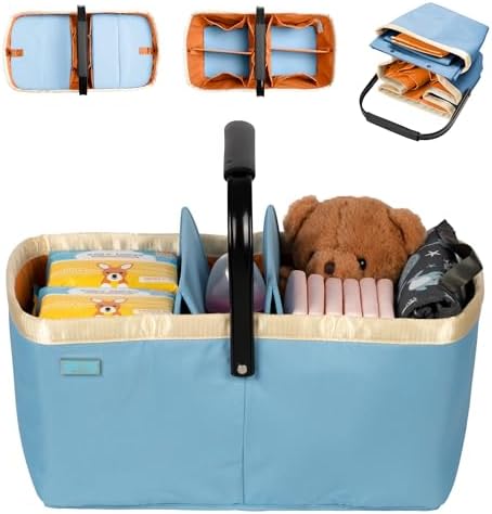 BabbleRoo Diaper Caddy - 23L Blue Organizing Basket