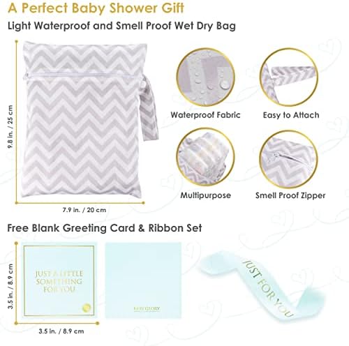 Unisex Diaper Caddy Organizer with Wet Dry Bag and Greeting Card