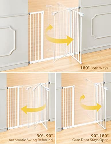 InnoTruth White Dog Gate for Stairs and Doorways