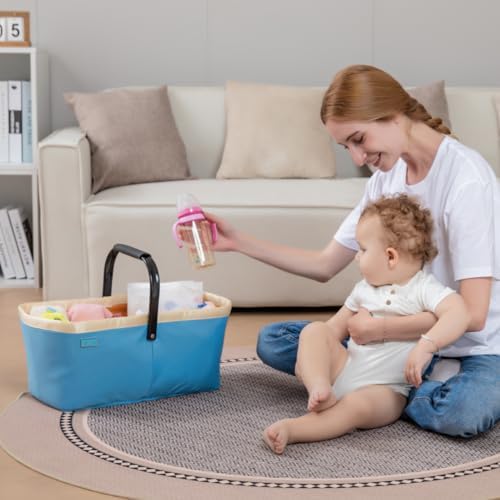 BabbleRoo Diaper Caddy - 23L Blue Organizing Basket
