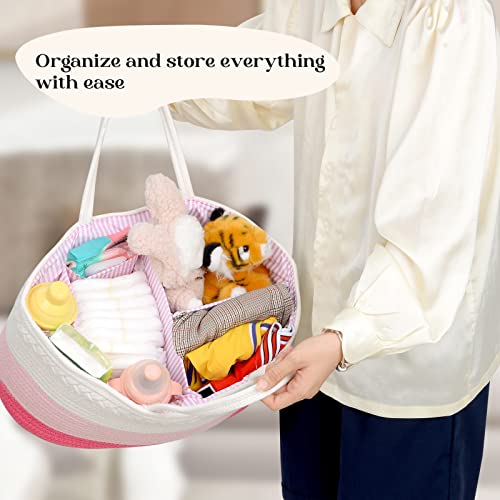 Baby Diaper Caddy Organizer - Pink