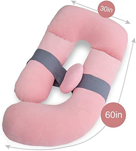 AS AWESLING 60in U-Shape Maternity Pillow with Detachable Sides