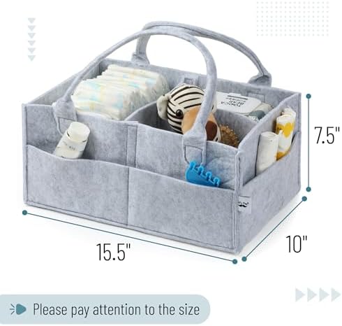 Mr Pen Baby Diaper Caddy Organizer Large Grey