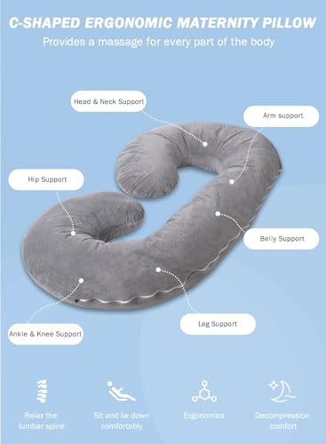 INSEN Pregnancy Pillow with Velvet Cover