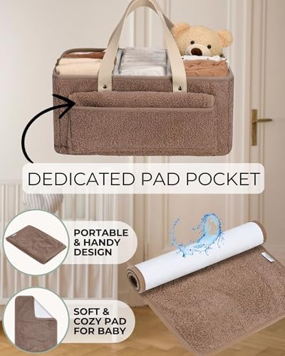 Toodly Baby Diaper Caddy with Changing Mat Organizer