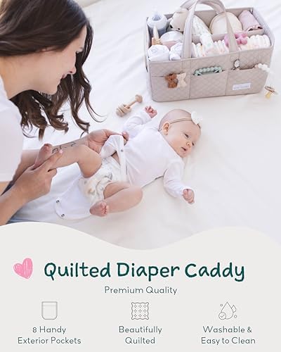 Lily Miles Baby Diaper Caddy Organizer - Soft Sand