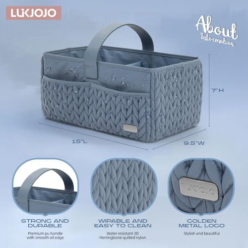 LUKJOJO Luxury Baby Diaper Caddy with Organizer