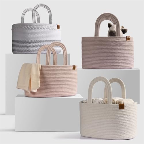 JJOO 2-in-1 Diaper Caddy Organizer with Water-Resistant Lining