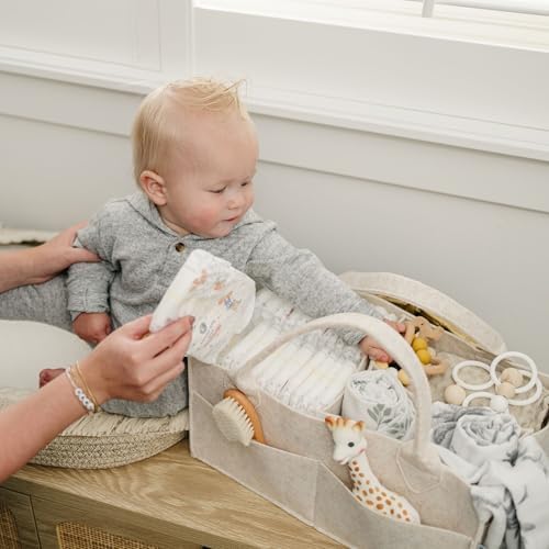 Putska Baby Diaper Caddy Organizer - Nursery Storage Basket Mocha Regular
