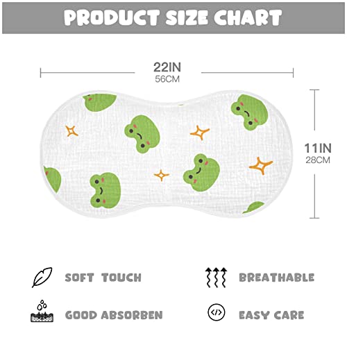WELLDAY Muslin Burp Cloth Set of 1 Soft Absorbent Cute Frog