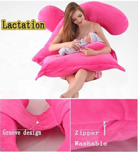 U-Shaped Maternity Pillow for Full Body Support Pink
