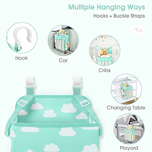 Maliton Hanging Diaper Caddy Organizer - Blue-Green